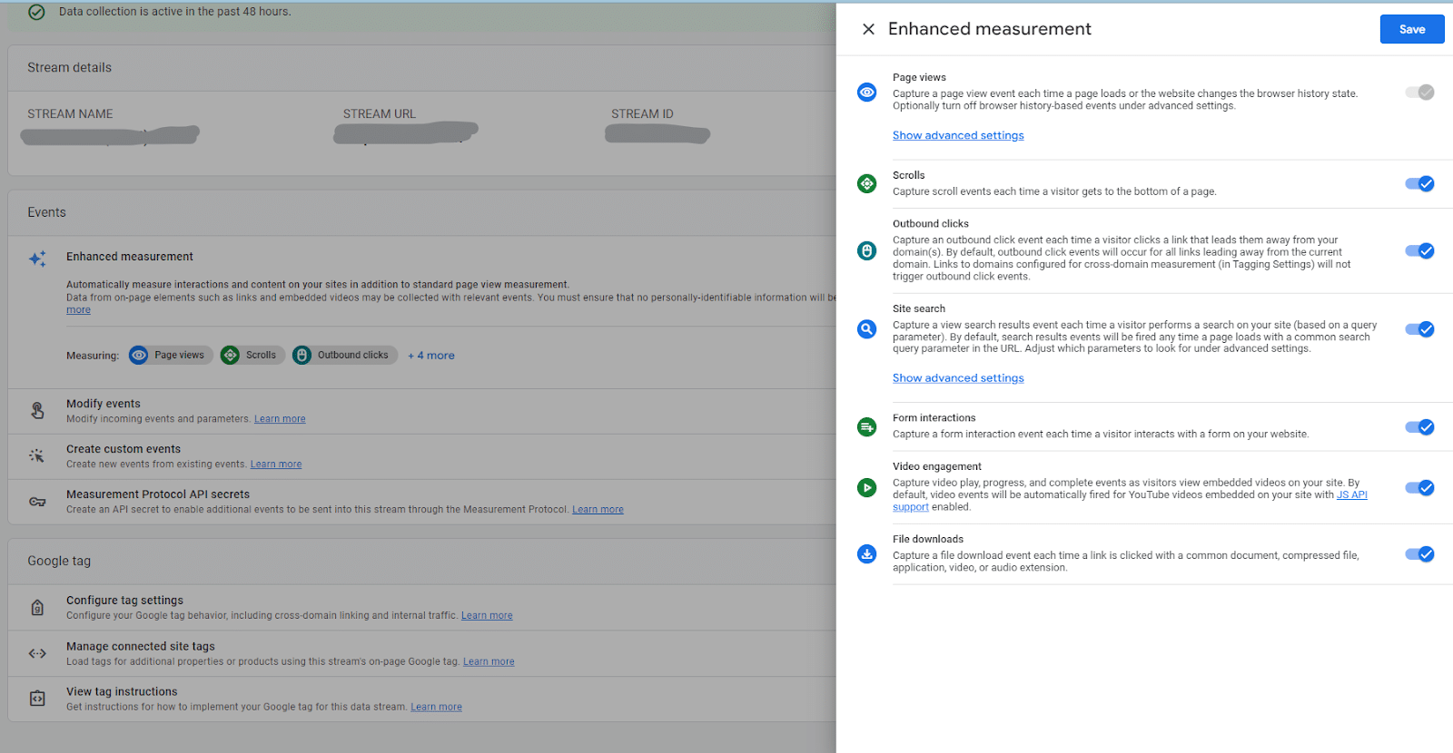GA4 - Enhanced measurement