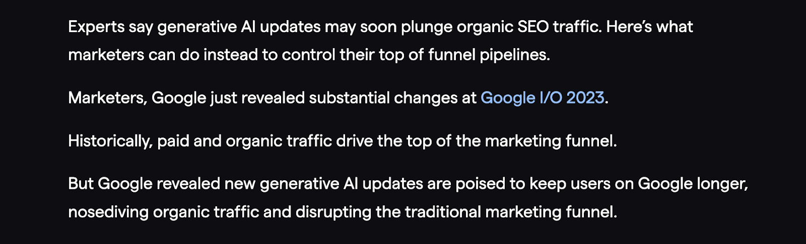 All of these might be good points. But not when I was expecting to read about community-driven marketing.