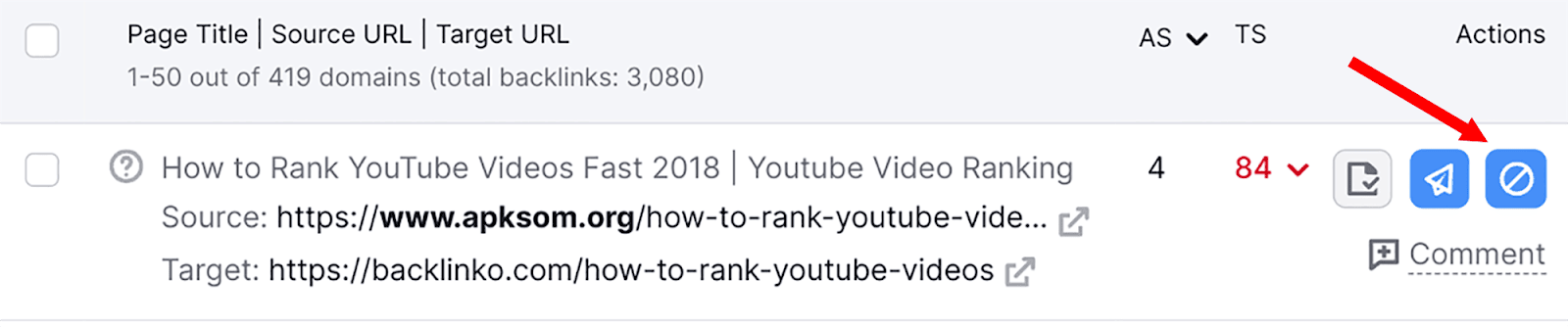 Disavow unwanted toxic links