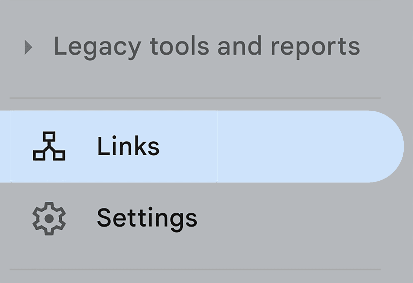 Links tab in the GSC Links tab in the GSC