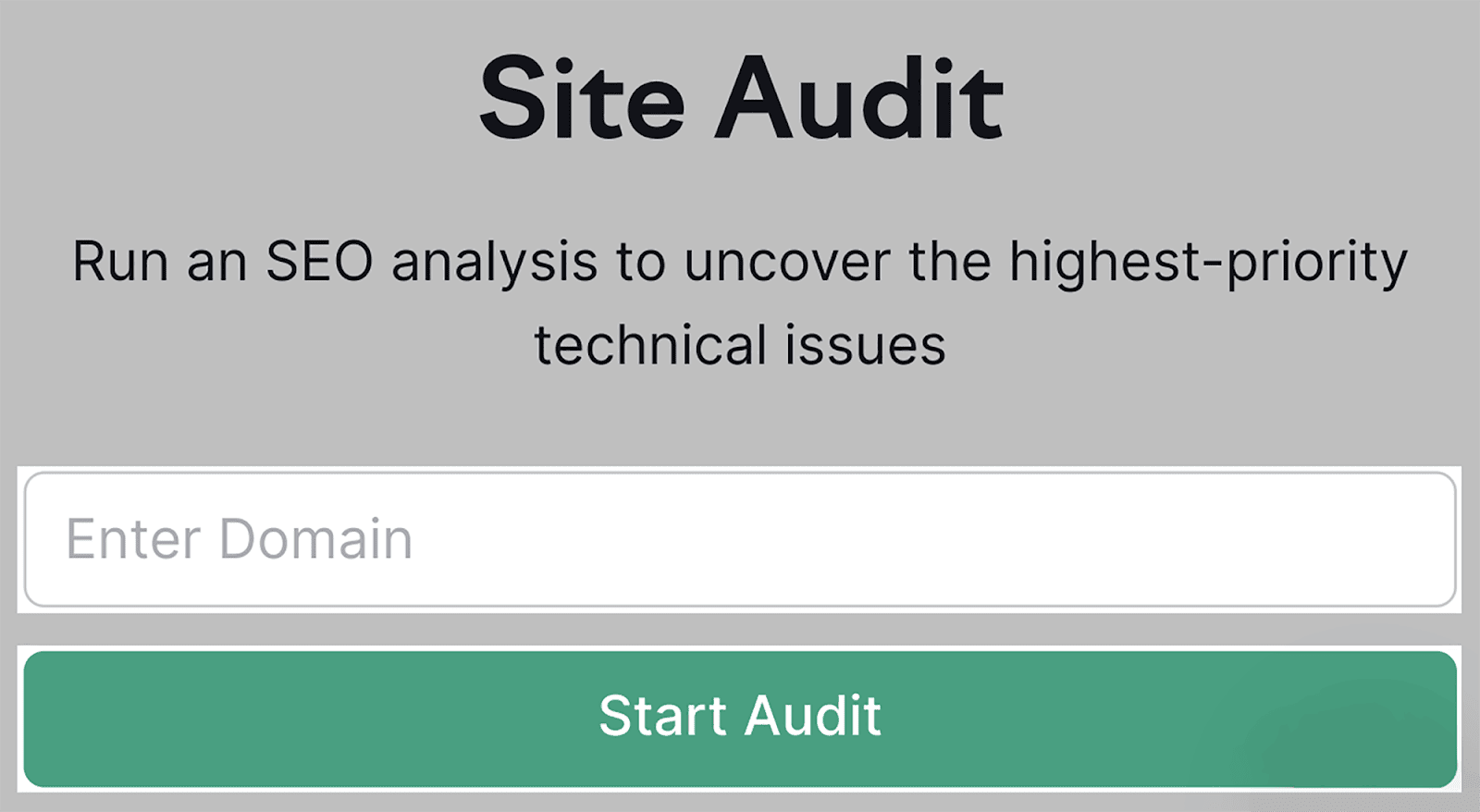 Paste your domain & start audit