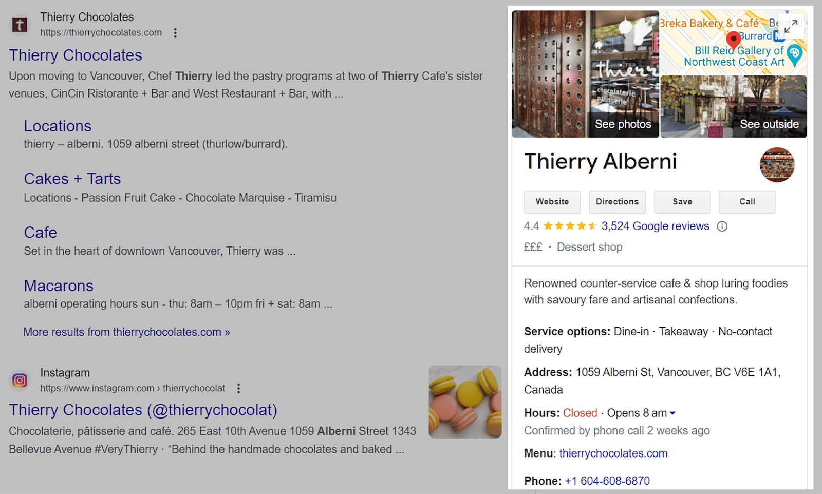 Sample Google business profile
