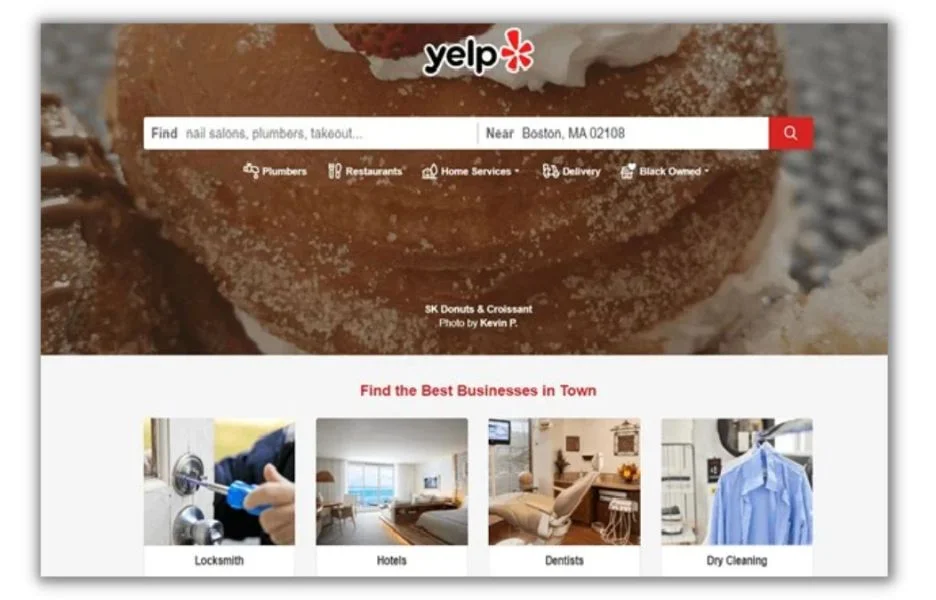 Referral traffic - screenshot from Yelp