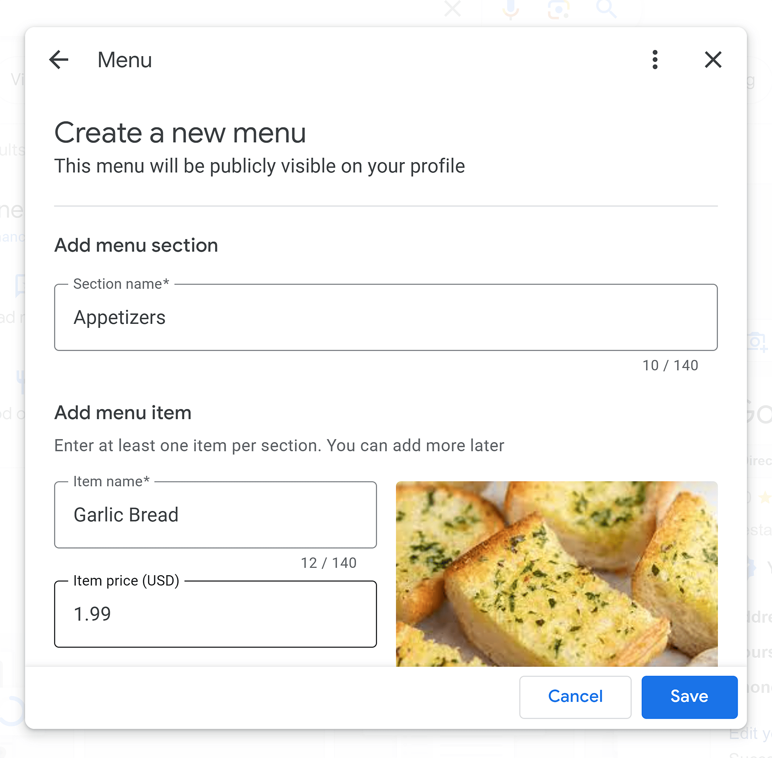 Create a menu – Add item Create a menu – Add item