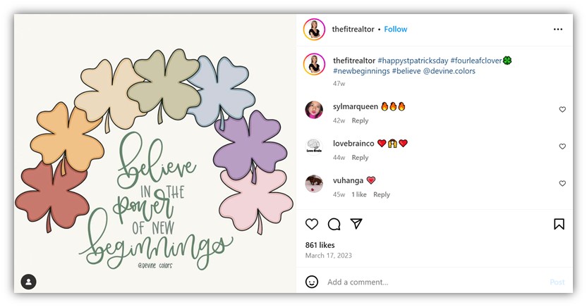 st patricks day quotes - screenshot of st patricks day quote post on instagram