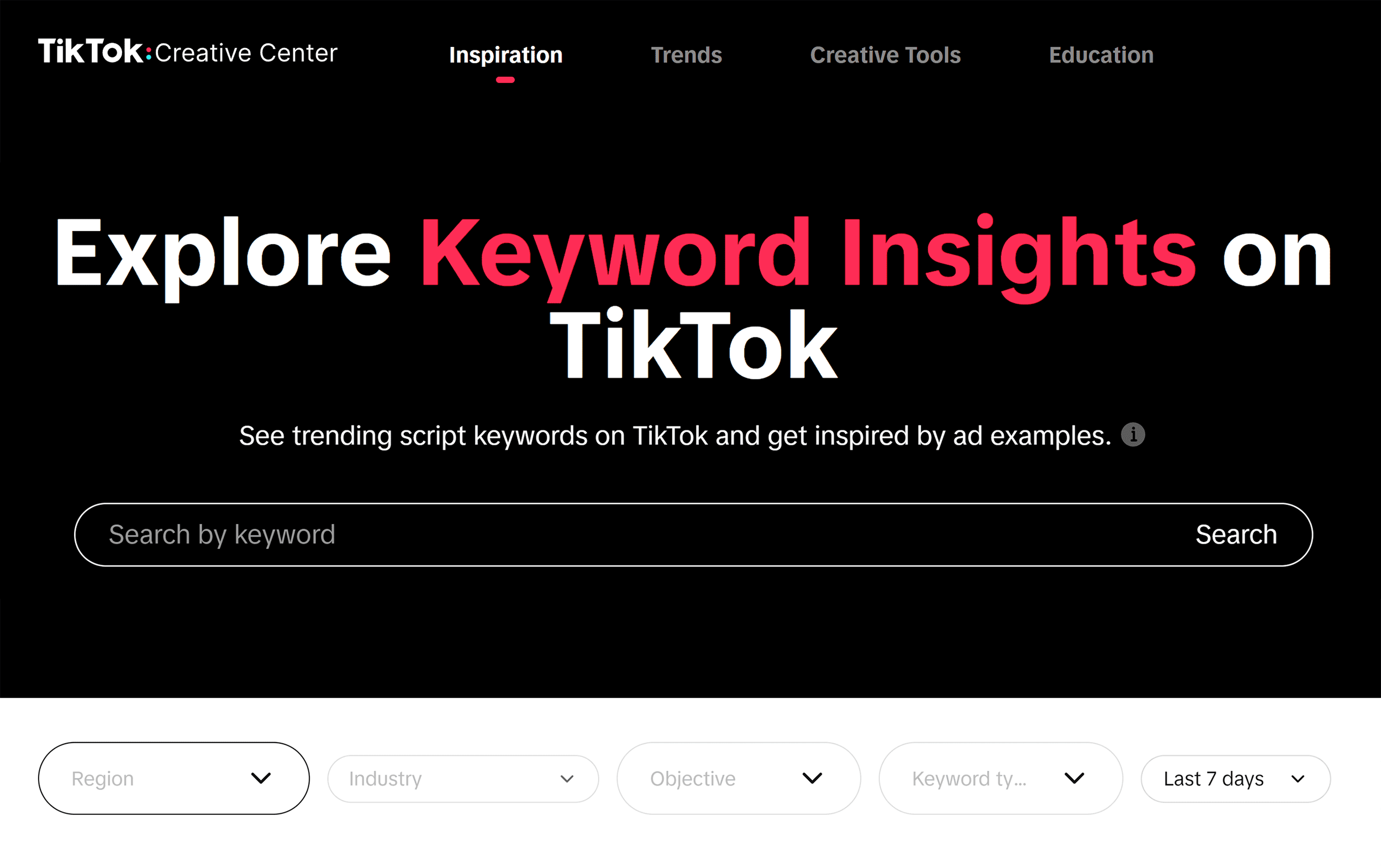 TikTok – Keyword Insights tool TikTok – Keyword Insights tool
