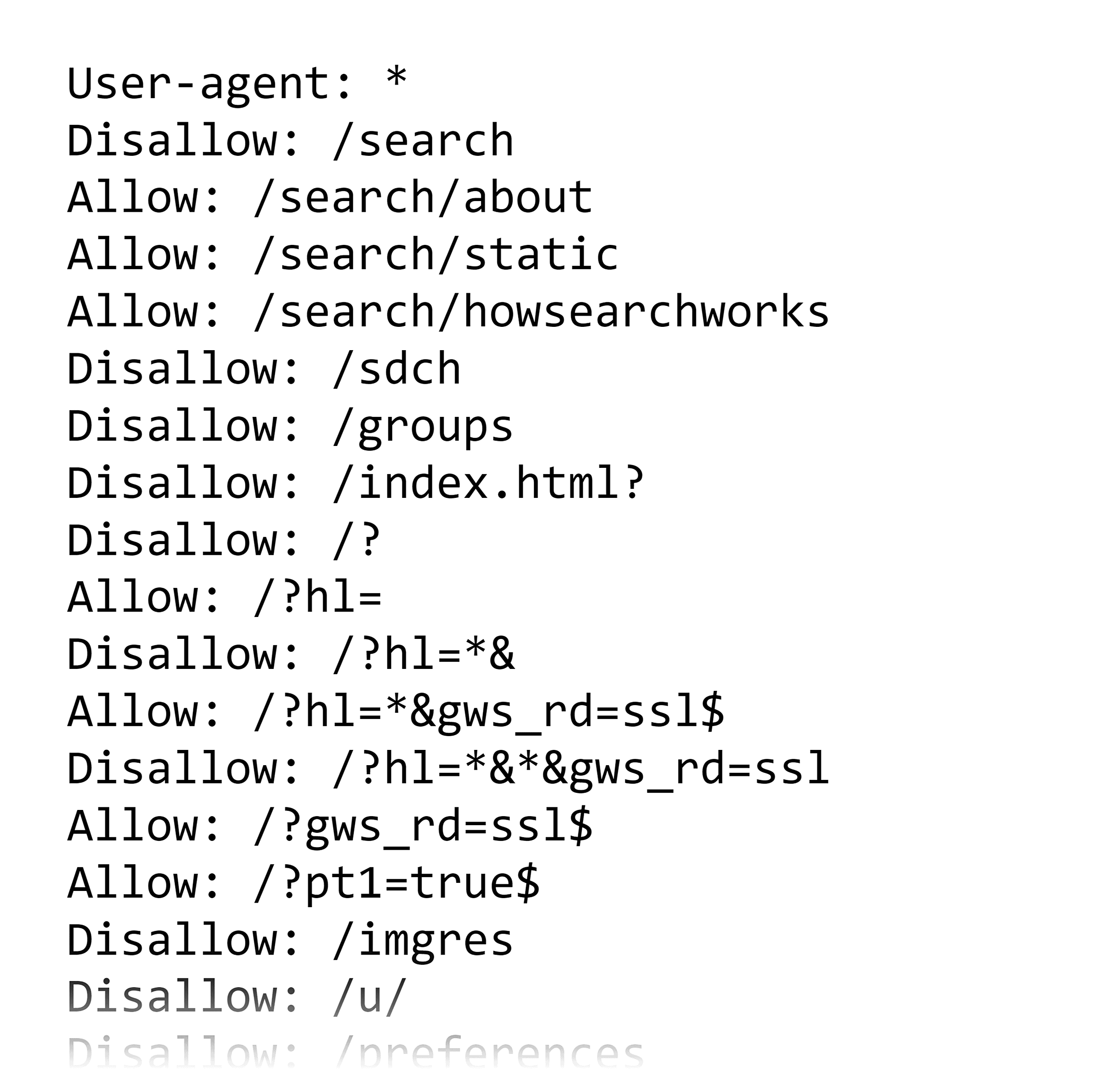 Google – Robots.txt Google – Robots.txt
