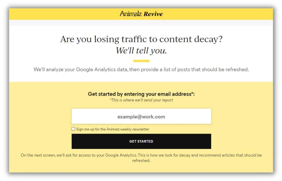 Lead generation examples - The Revive free tool.