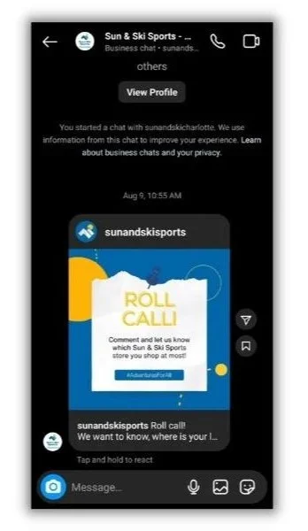 Ecommerce trends - Promotional direct message.