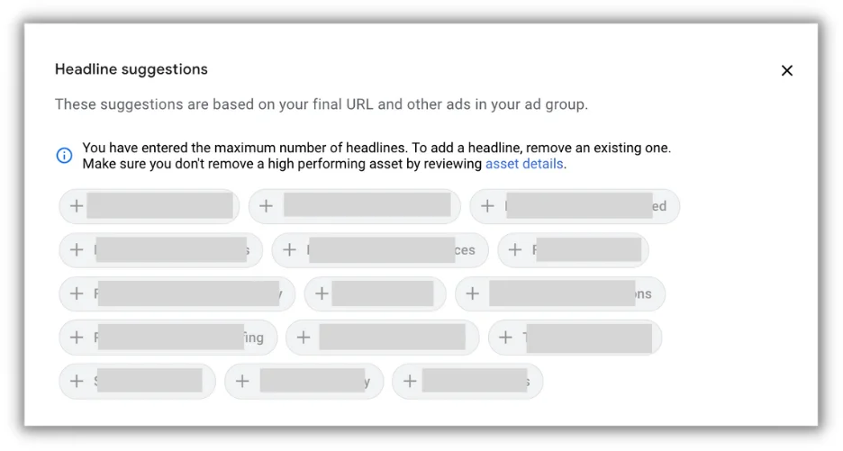ai headline suggestions in google ads