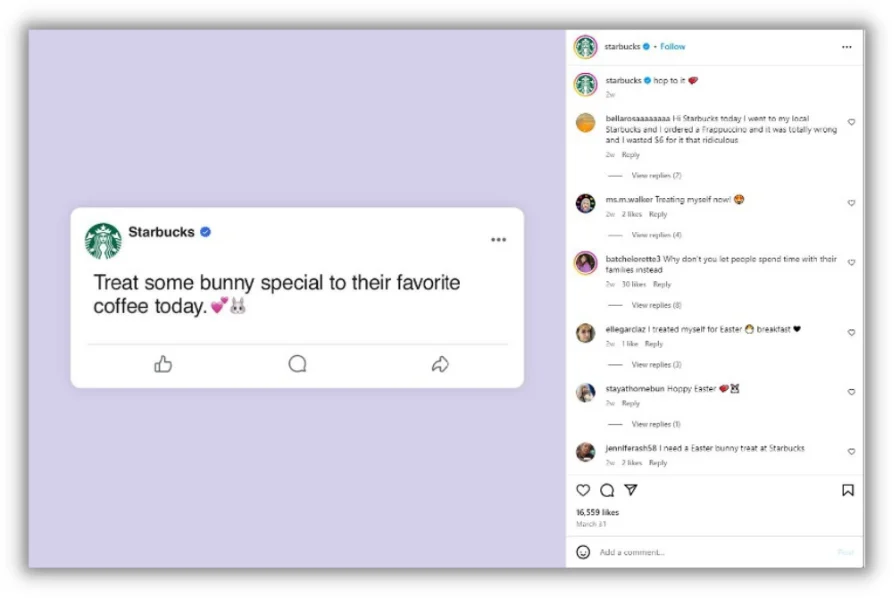 starbucks instagram caption example for holiday