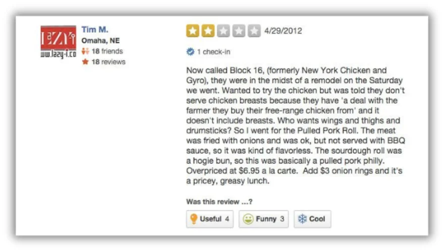 example of review from competitor
