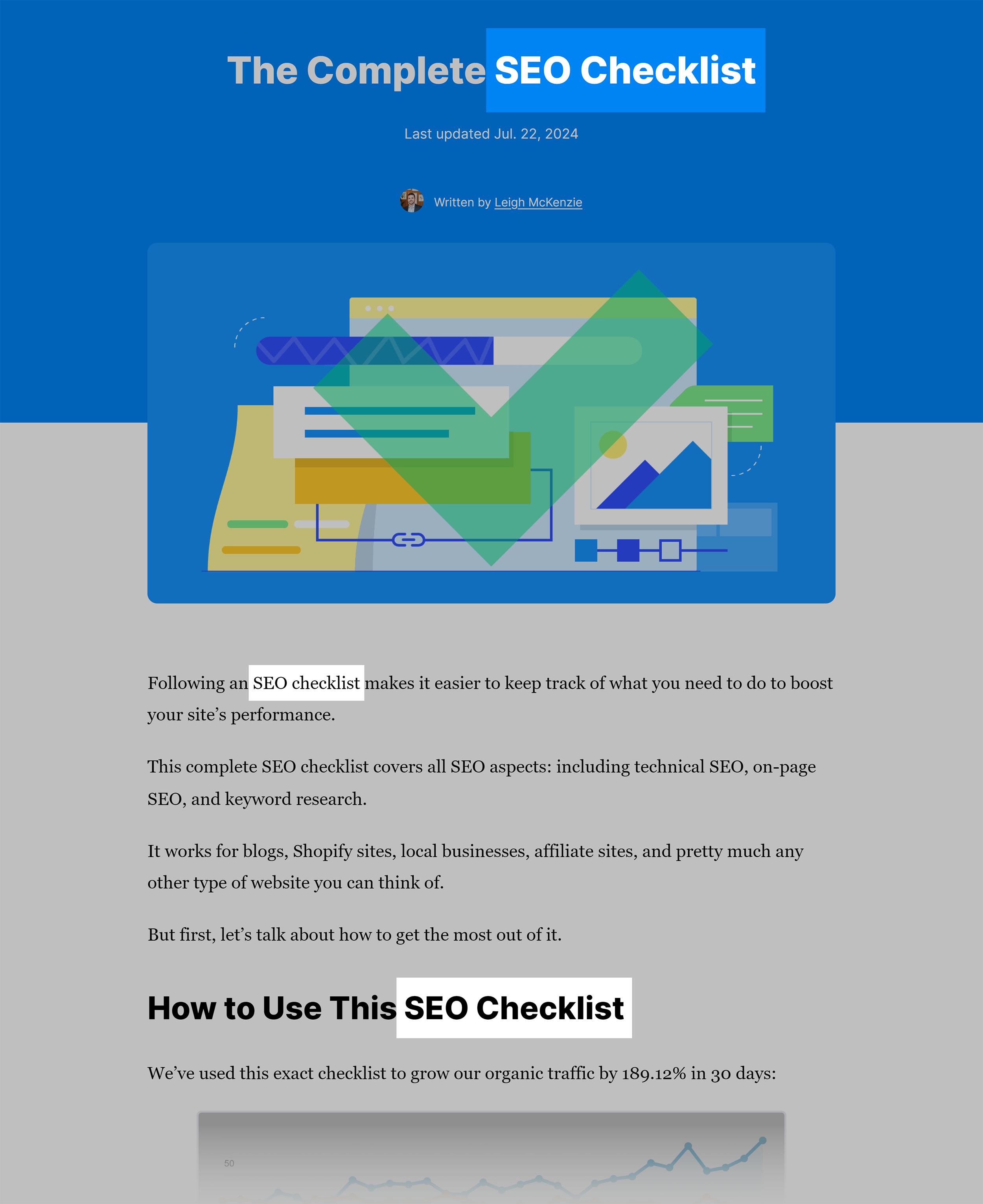 Backlinko – SEO Checklist – Keyword placement