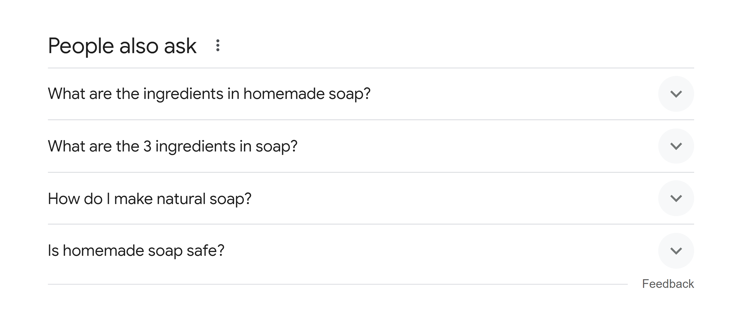 People Also Ask – Homemade soap