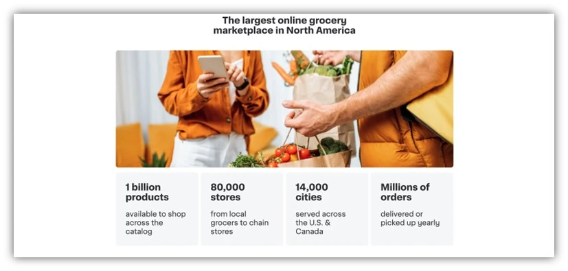 website copywriting - instacart example