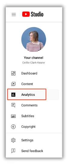 analytics section in youtube studio