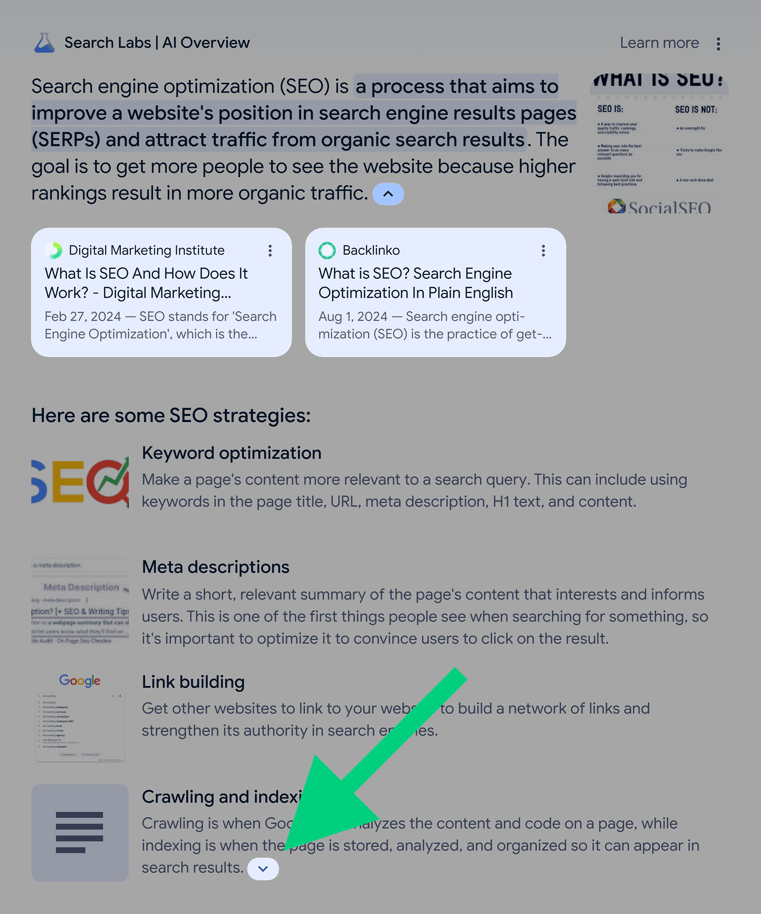 AI Overview – Link cards