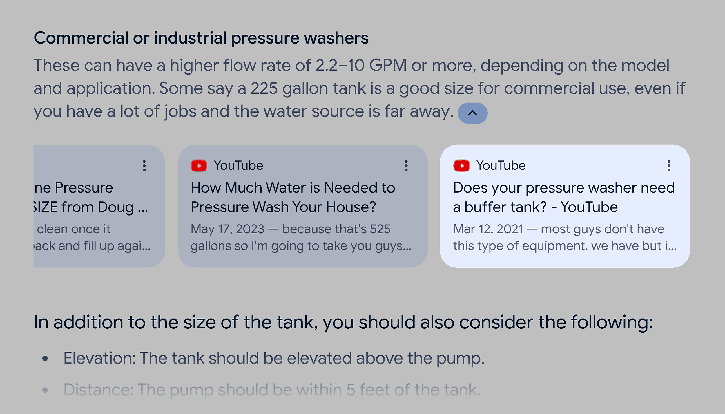 AI Overviews – Water tank YouTube video