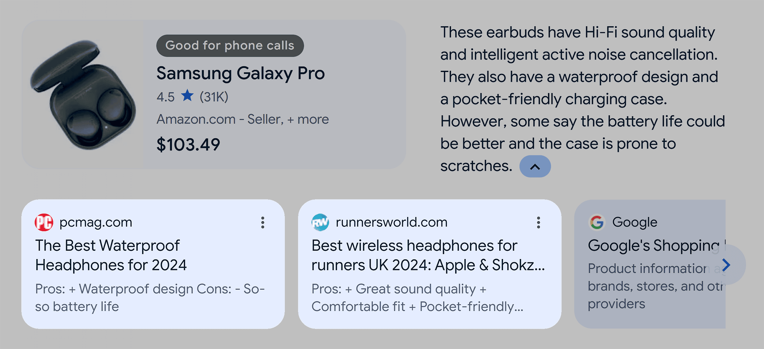 AI Overview – Wireless earbuds – Search terms