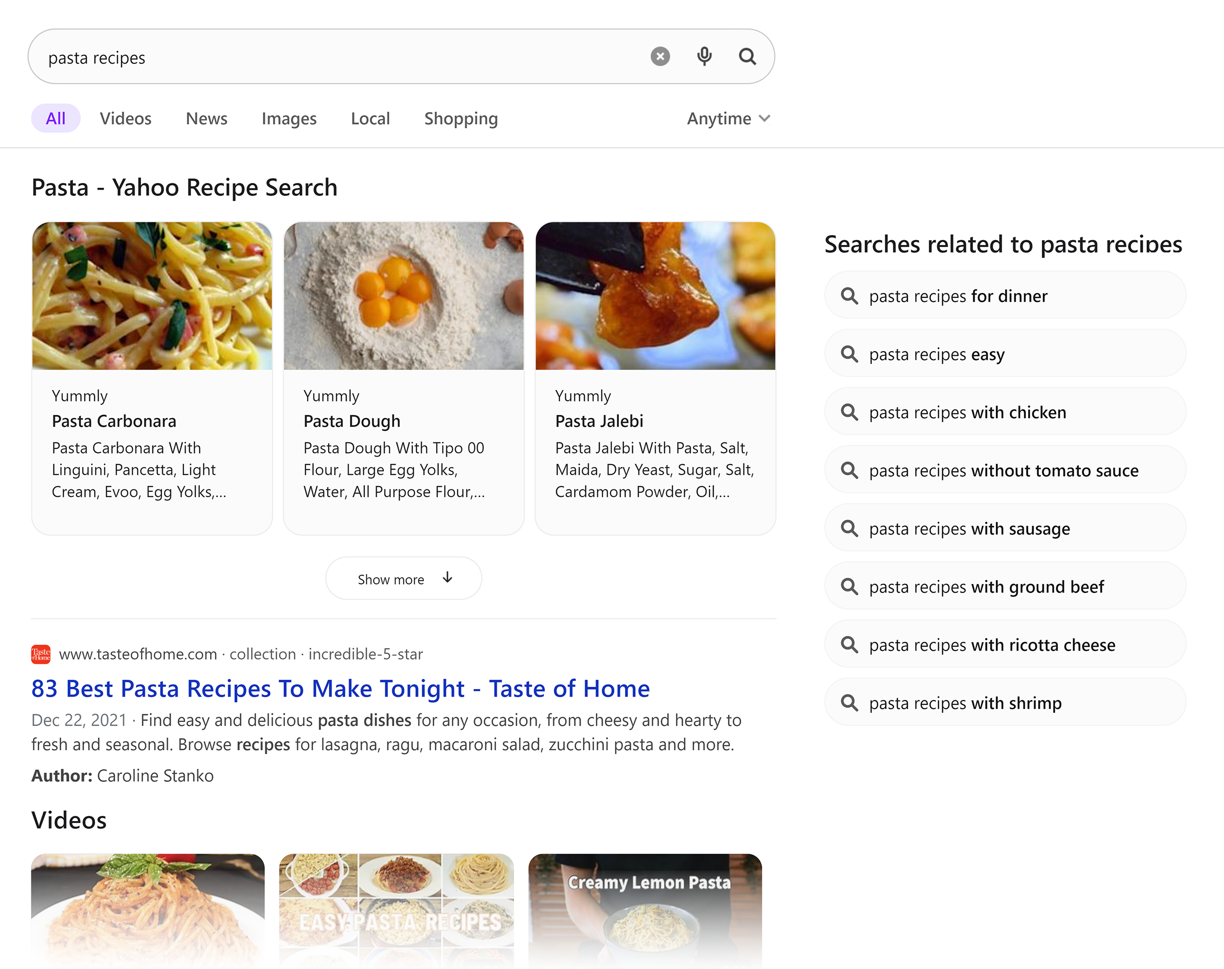 Yahoo – Search result