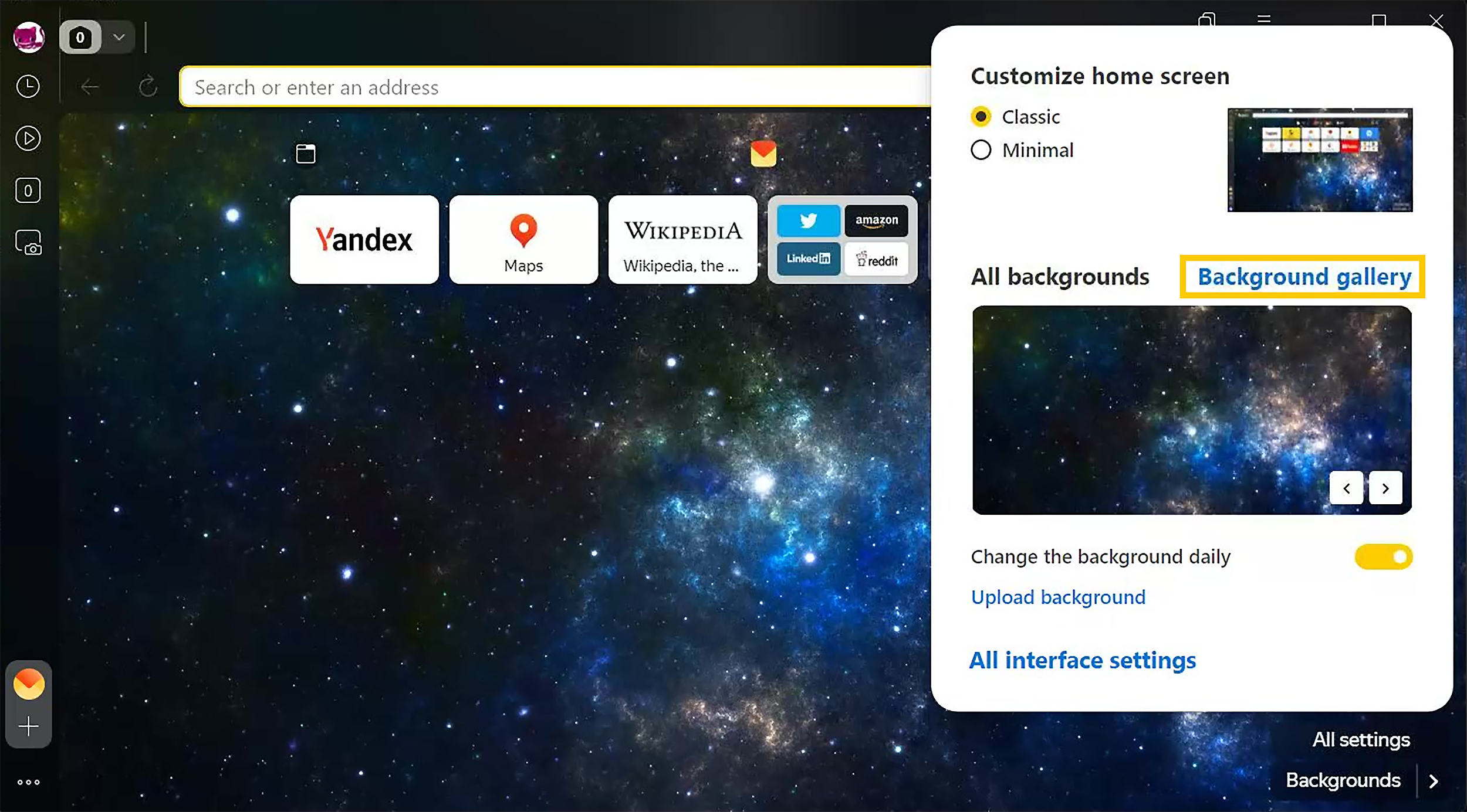 Yandex – Own browser