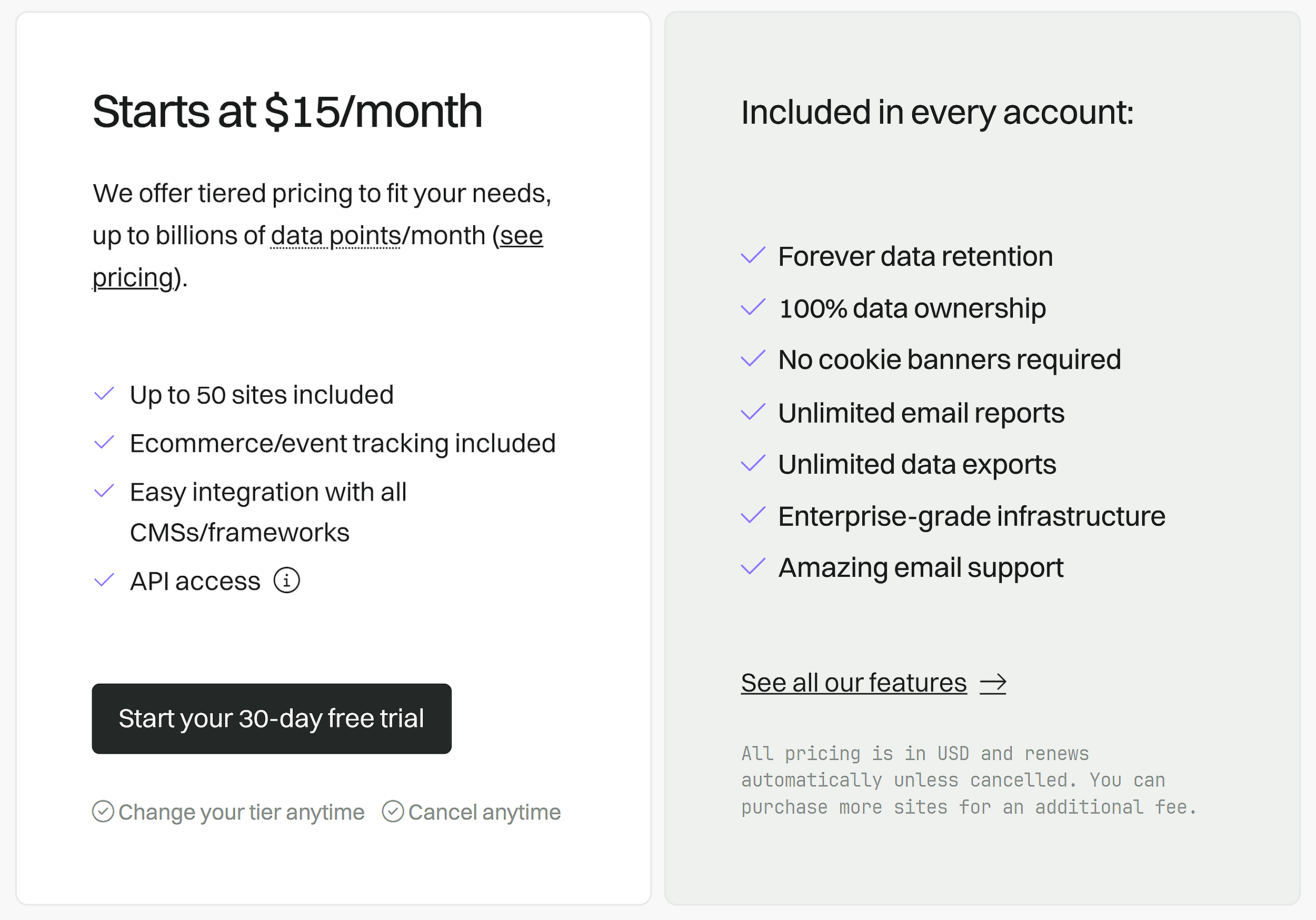 Fathom Analytics – Pricing