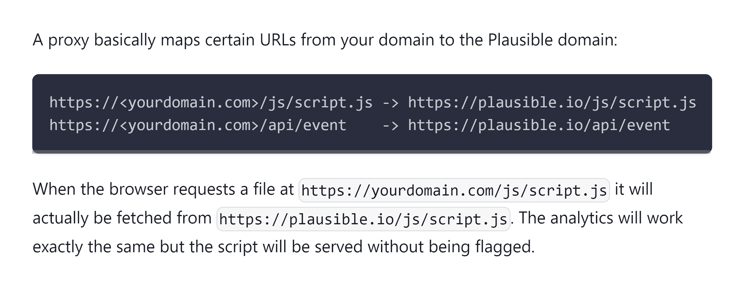 Plausible – Proxy script to override the blocker