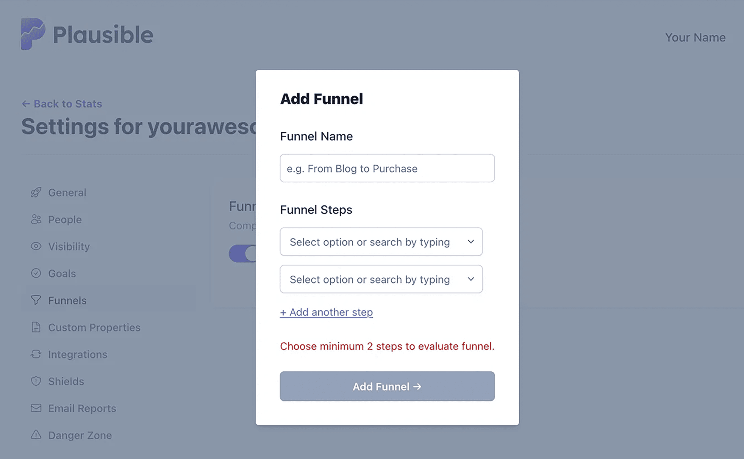 Plausible – Tracking for ecommerce