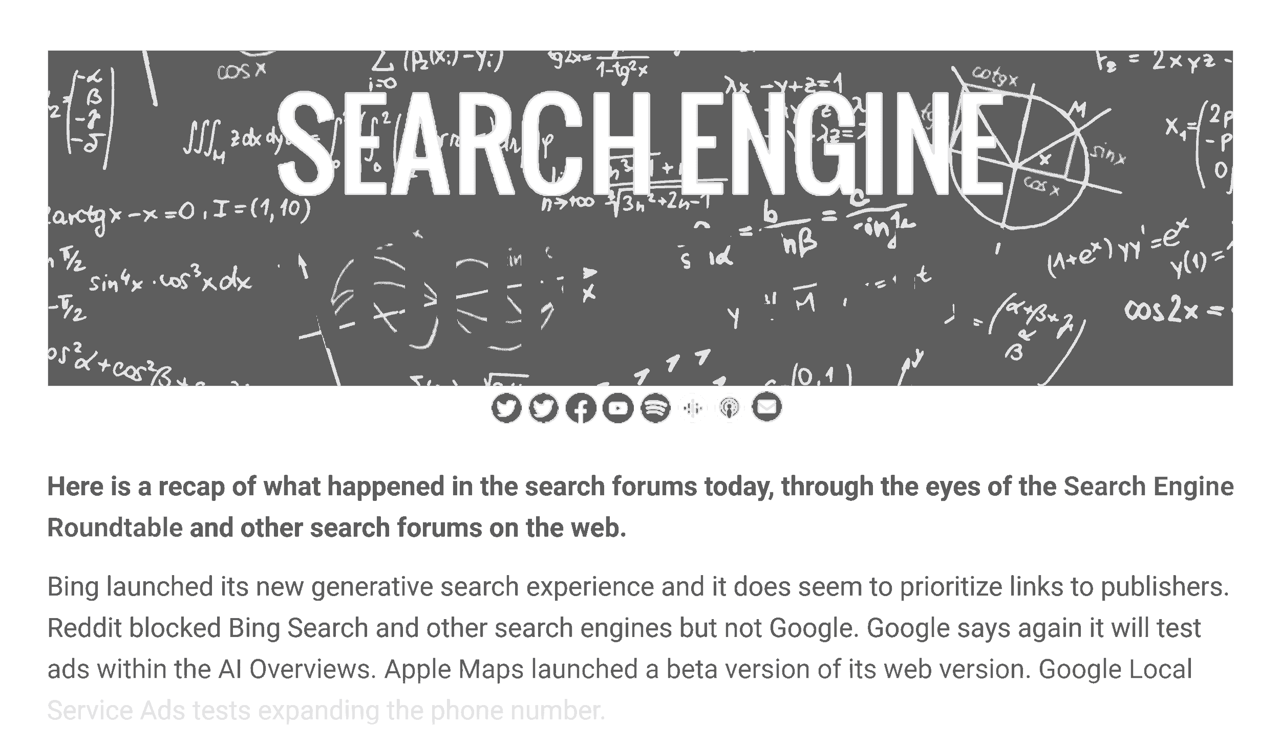Search Engine Roundtable newsletter