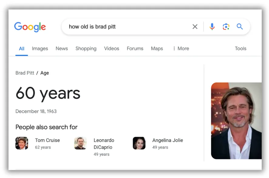 example of zero-click search result