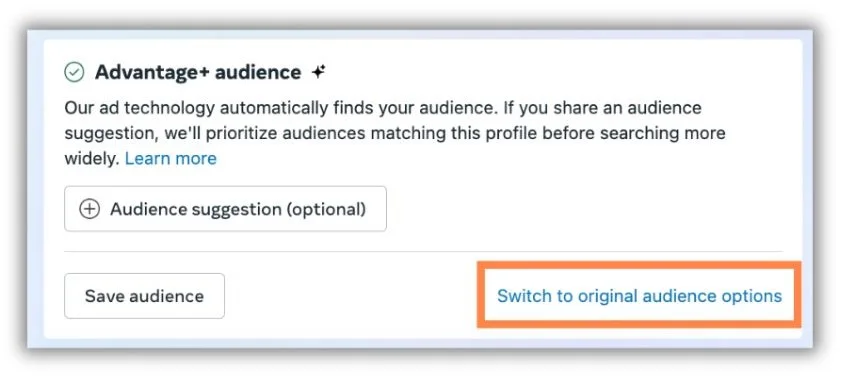 Instagram-ad-targeting-Ads Manager screen with Audience targeting shown.