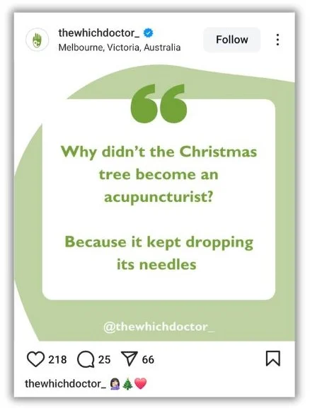 Christmas puns - Instagram post with a pun joke.