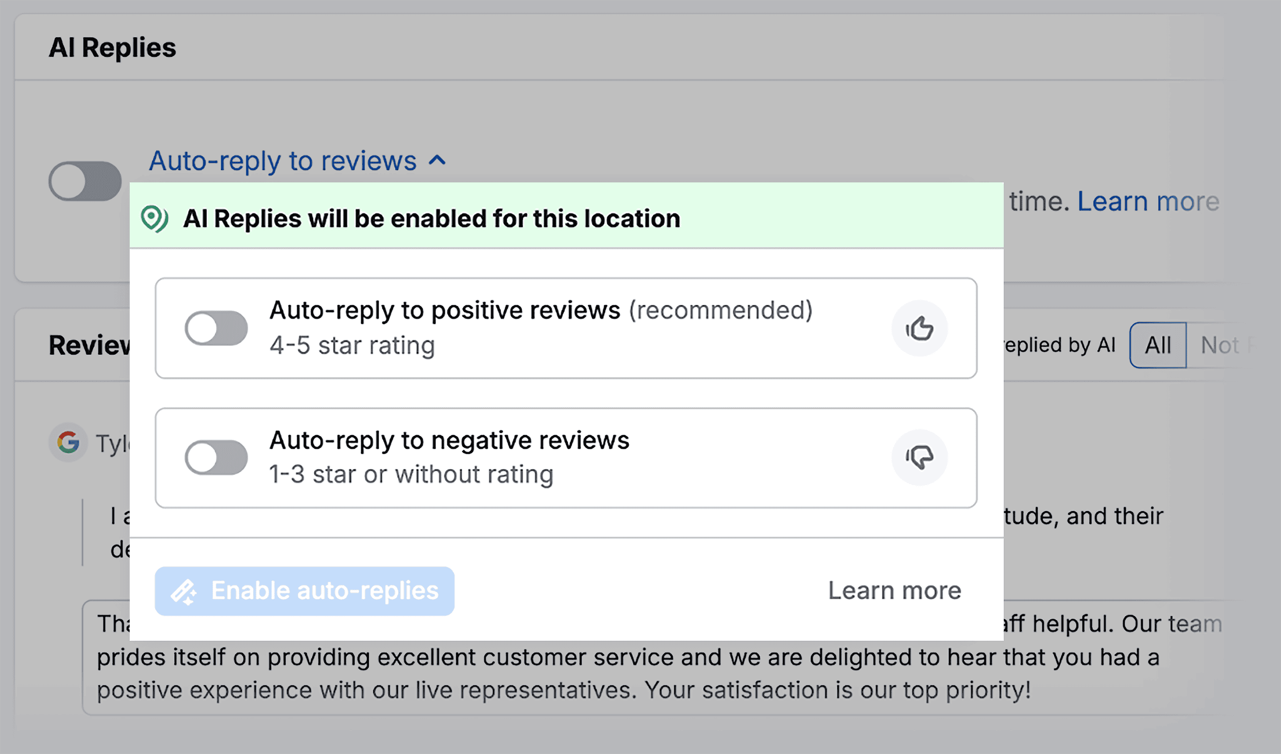Review Management – AI Replies