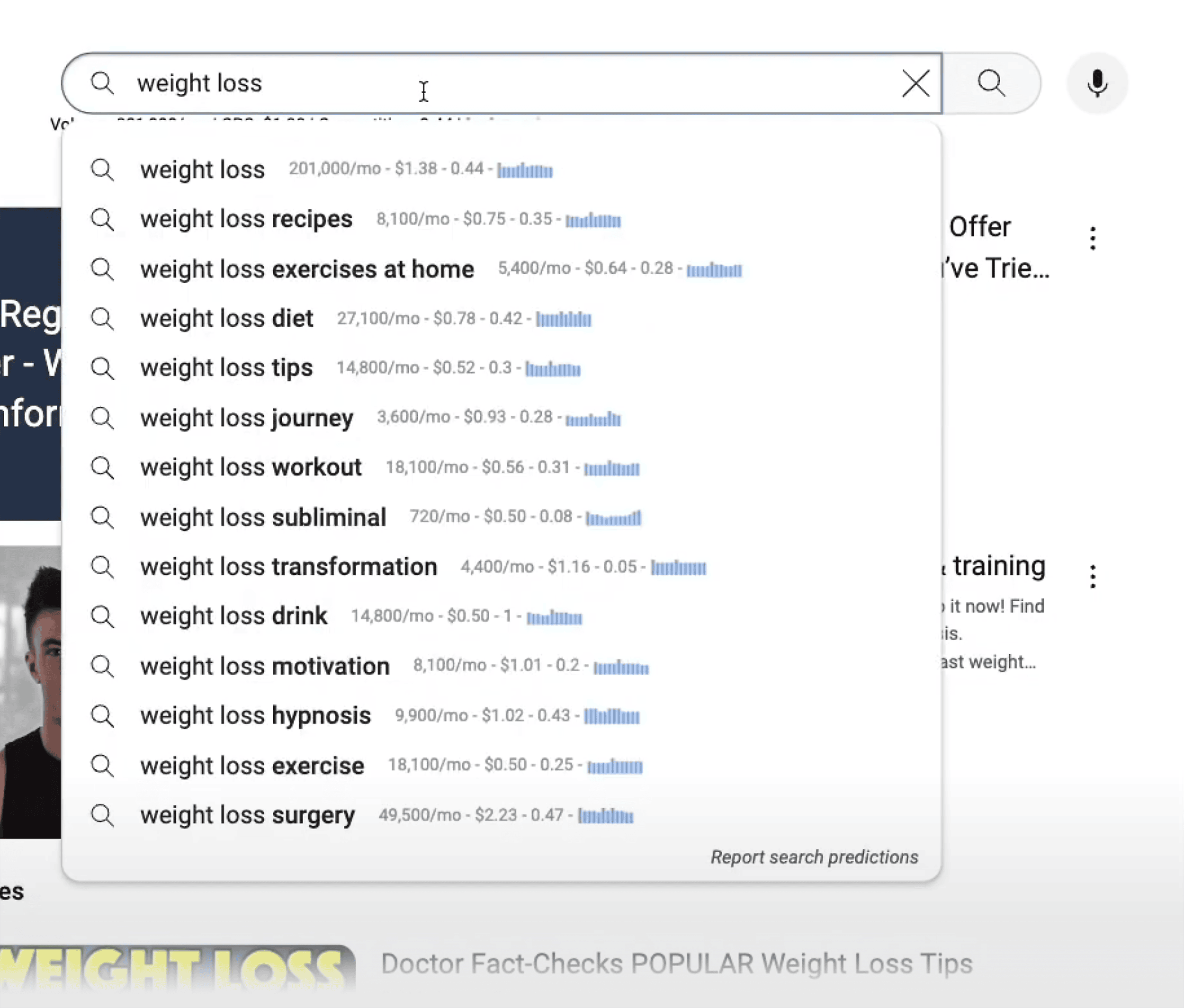 Keywords Everywhere – YouTube search