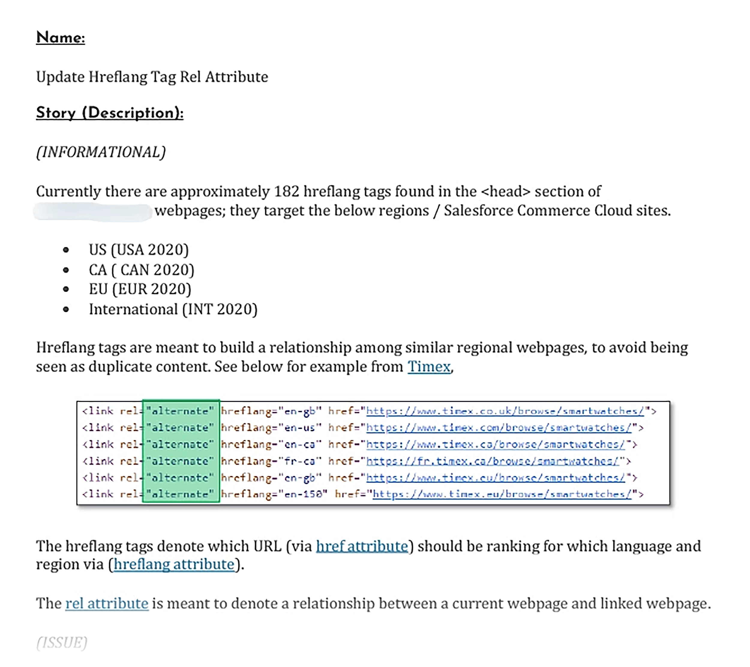 Sample – Dev Ticket