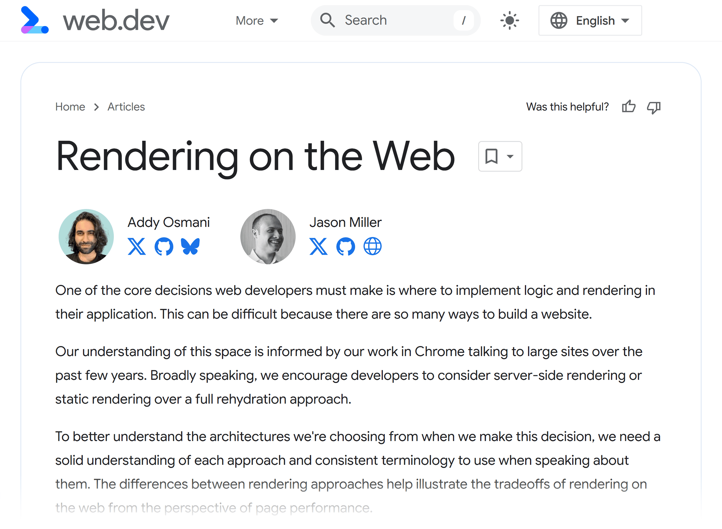 Webdev – Rendering on Web