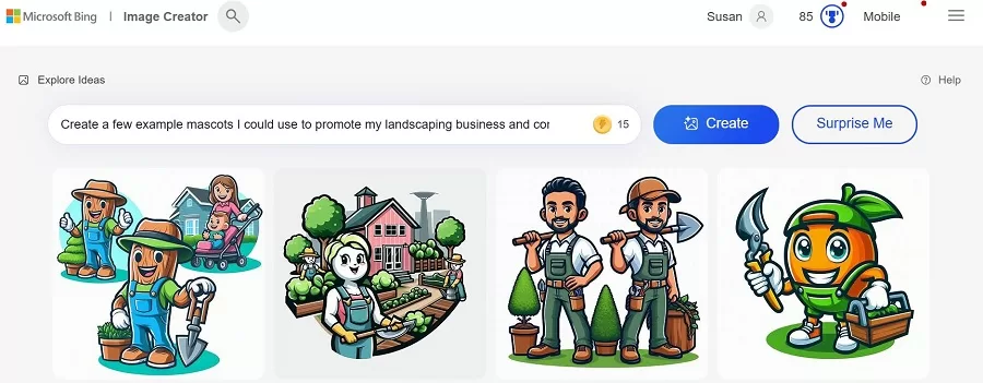 ai image prompts - microsoft image creator example