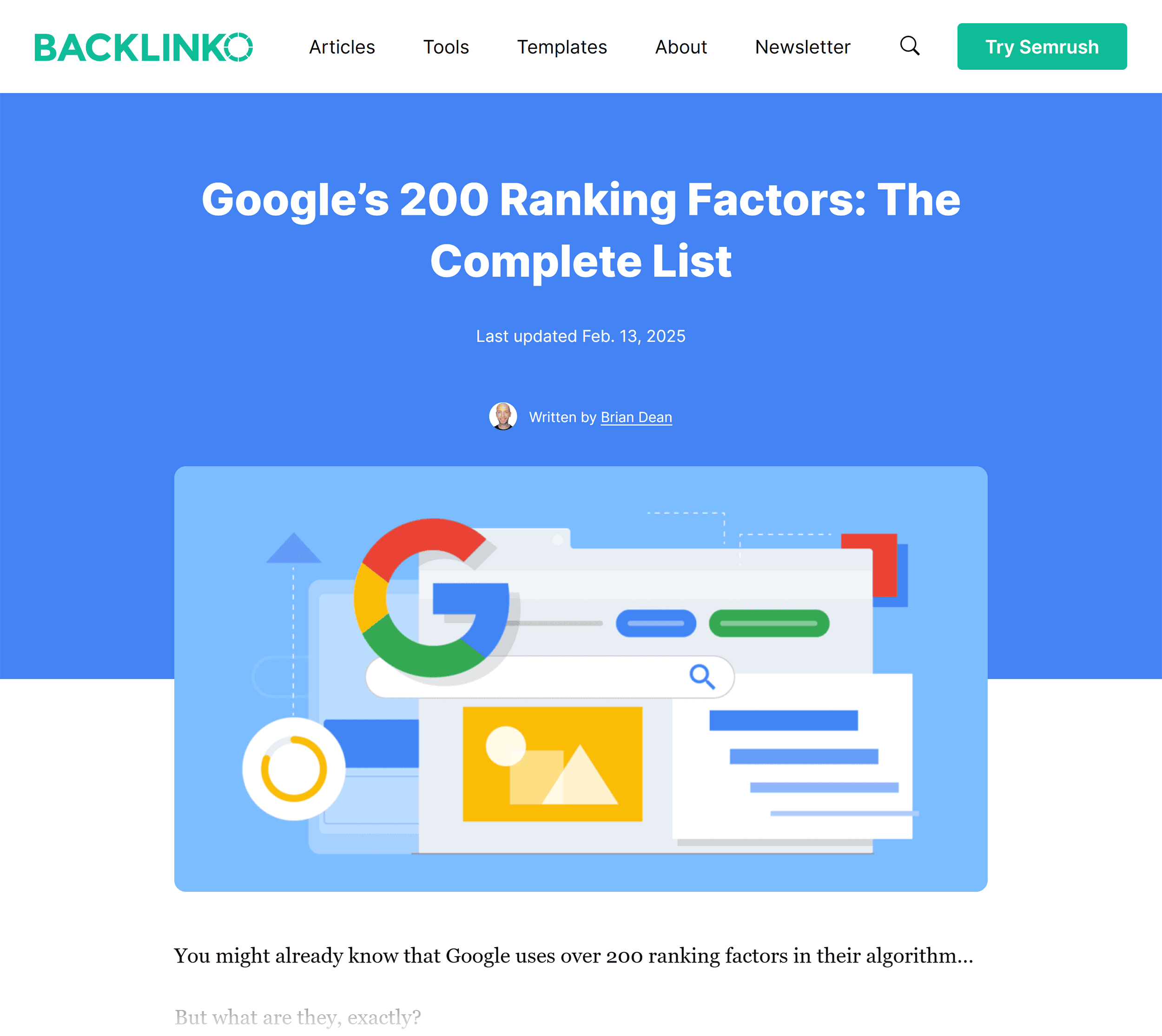 Backlinko – Google Ranking Factors