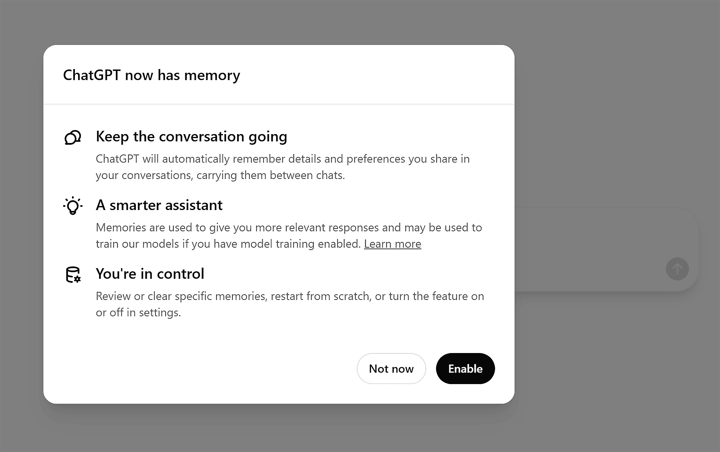 ChatGPT now has memory
