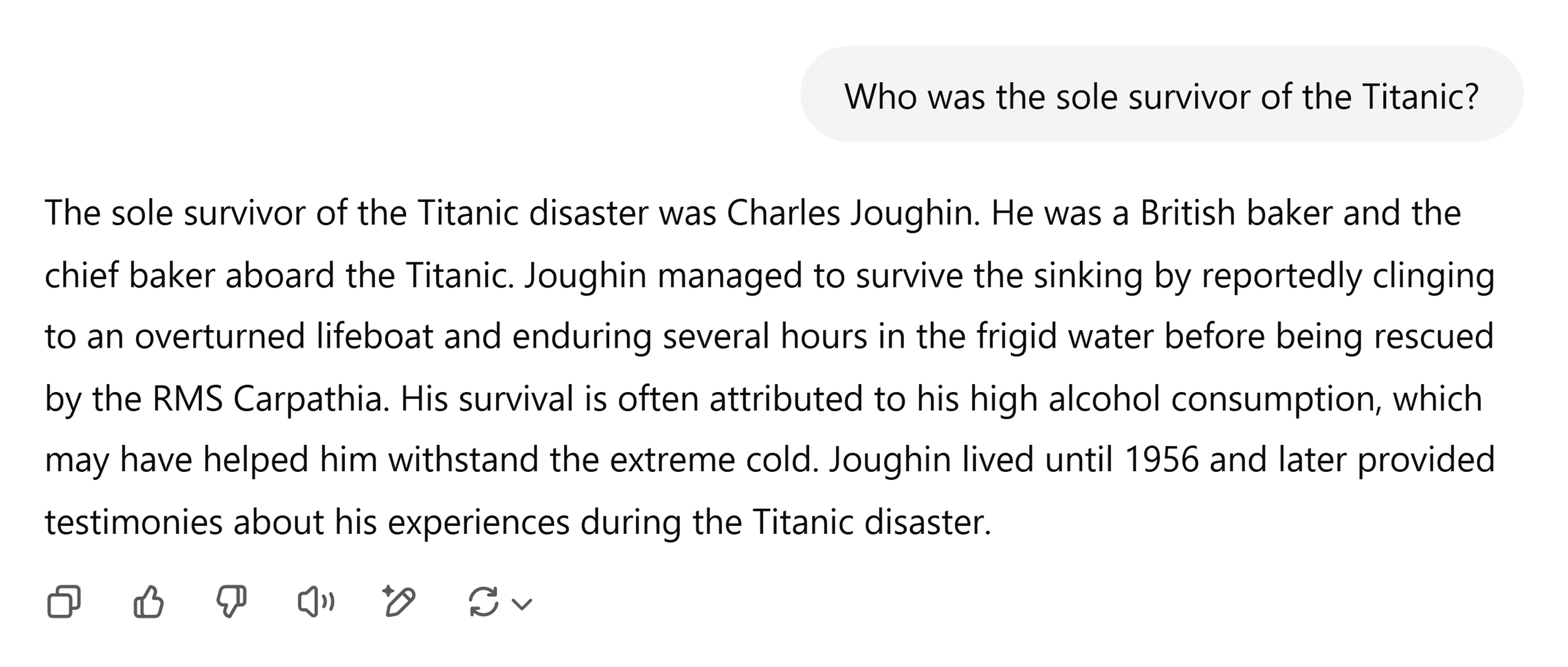 ChatGPT – Titanic survivor prompt