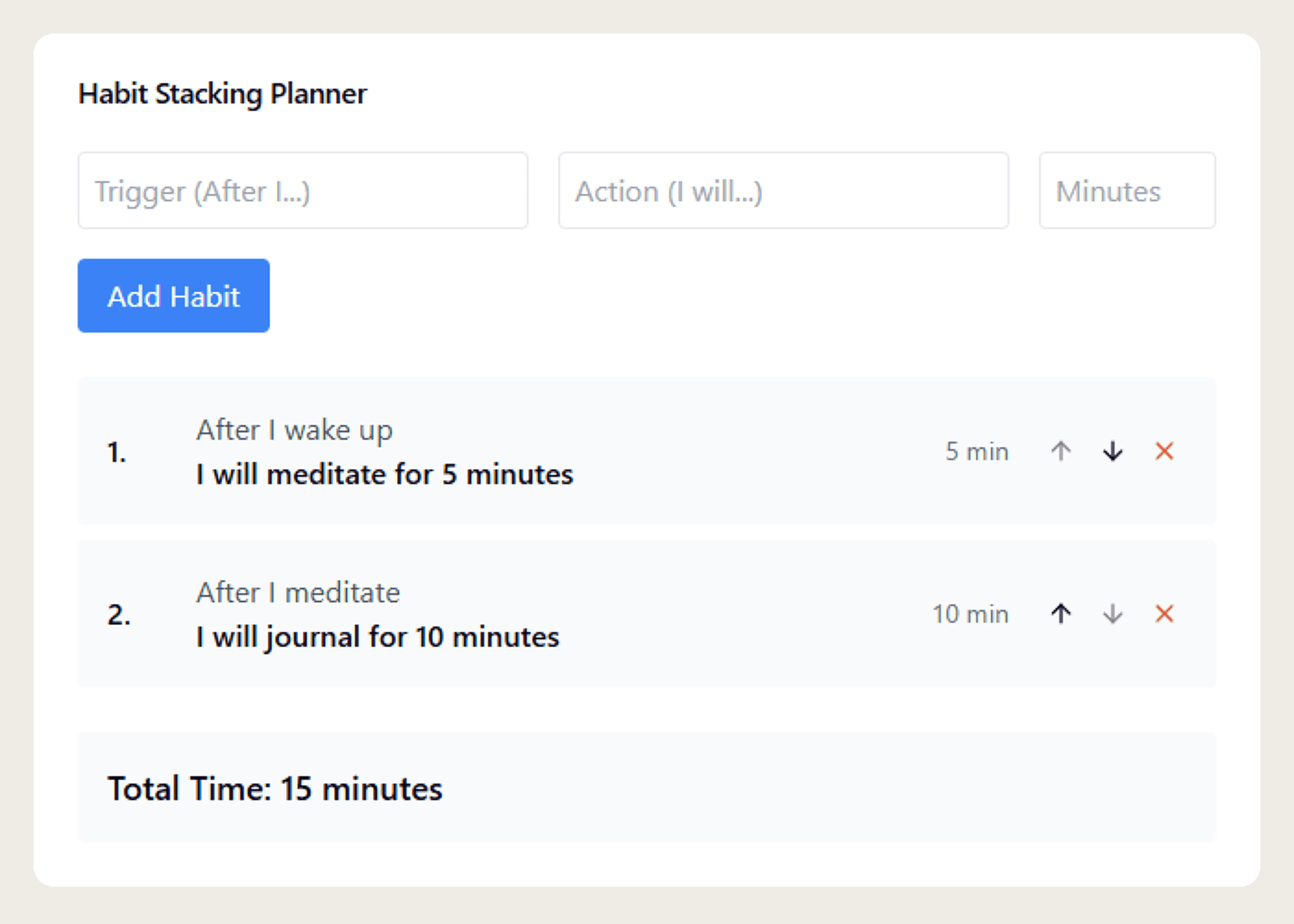 Claude – Habit Stacking Planner