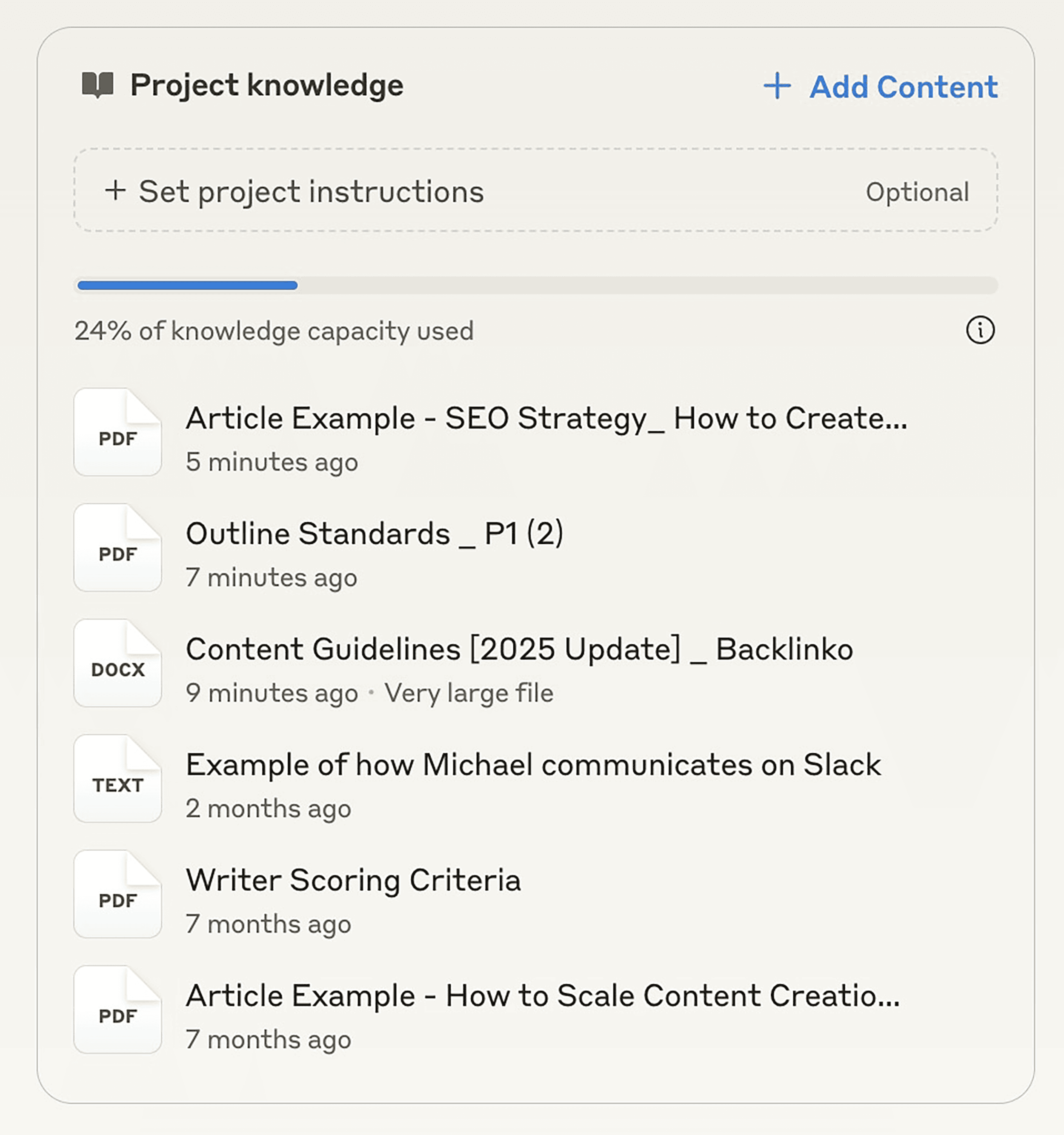 Claude – Project Knowledge