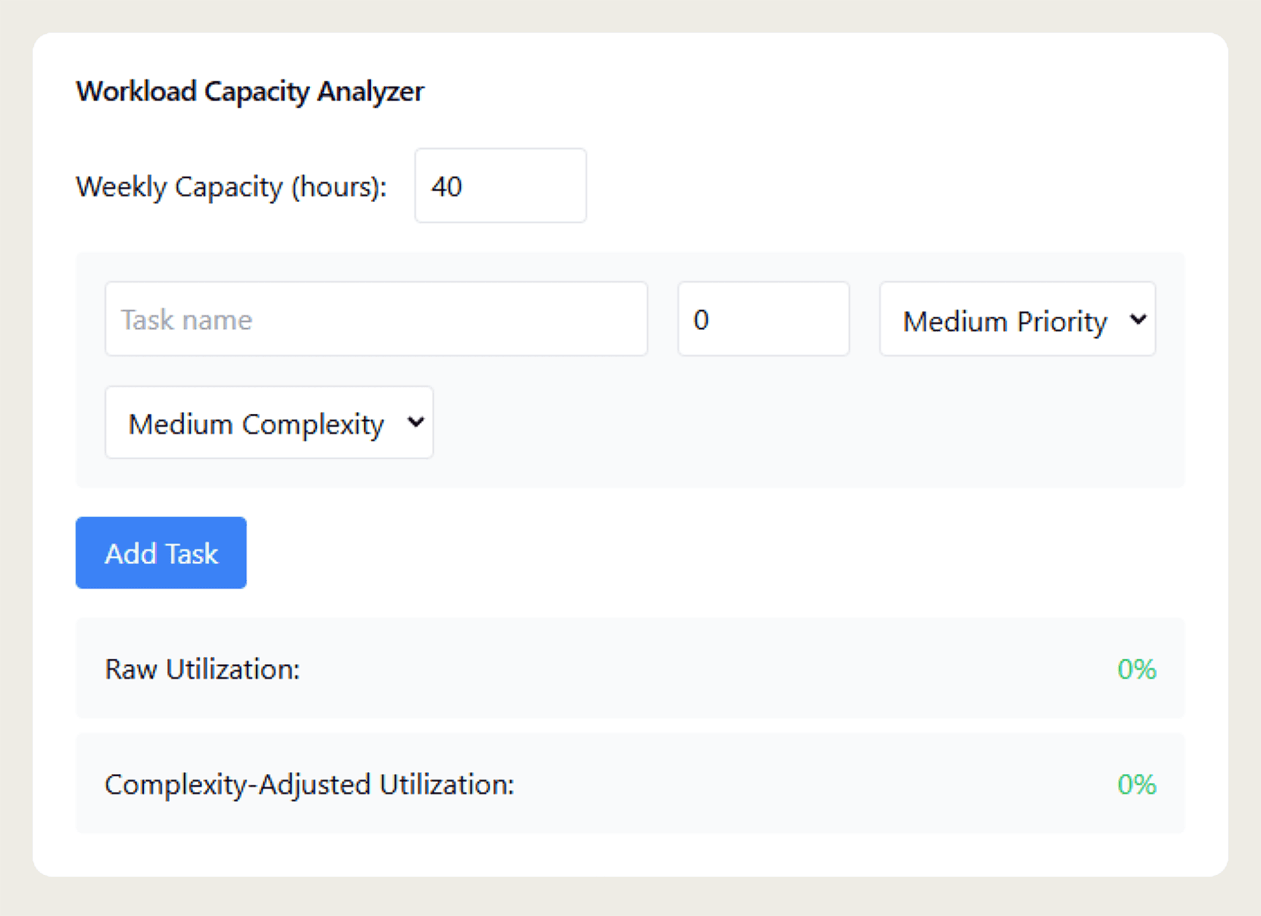 Claude – Workload Capacity Analyzer