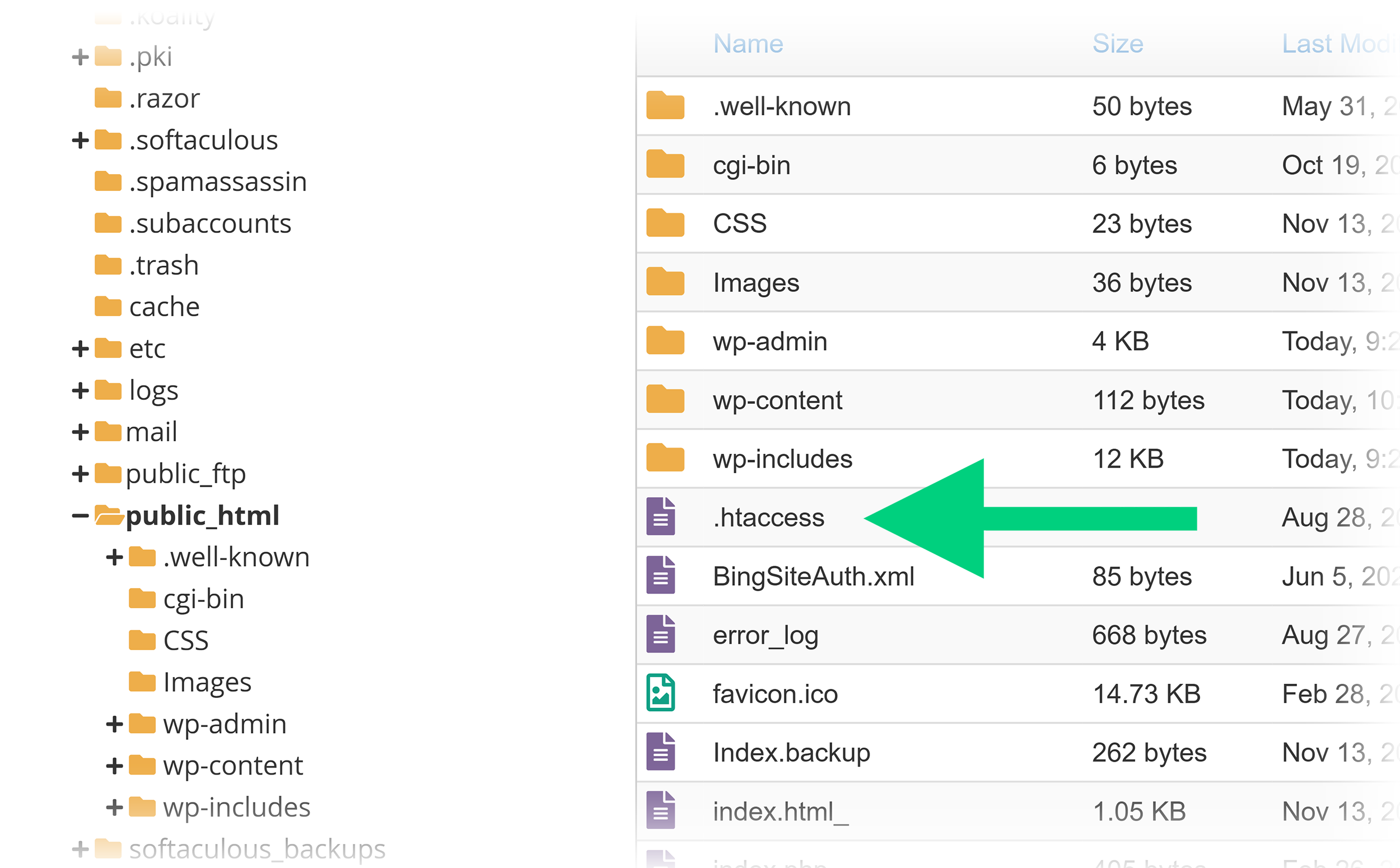 File Manager – htaccess