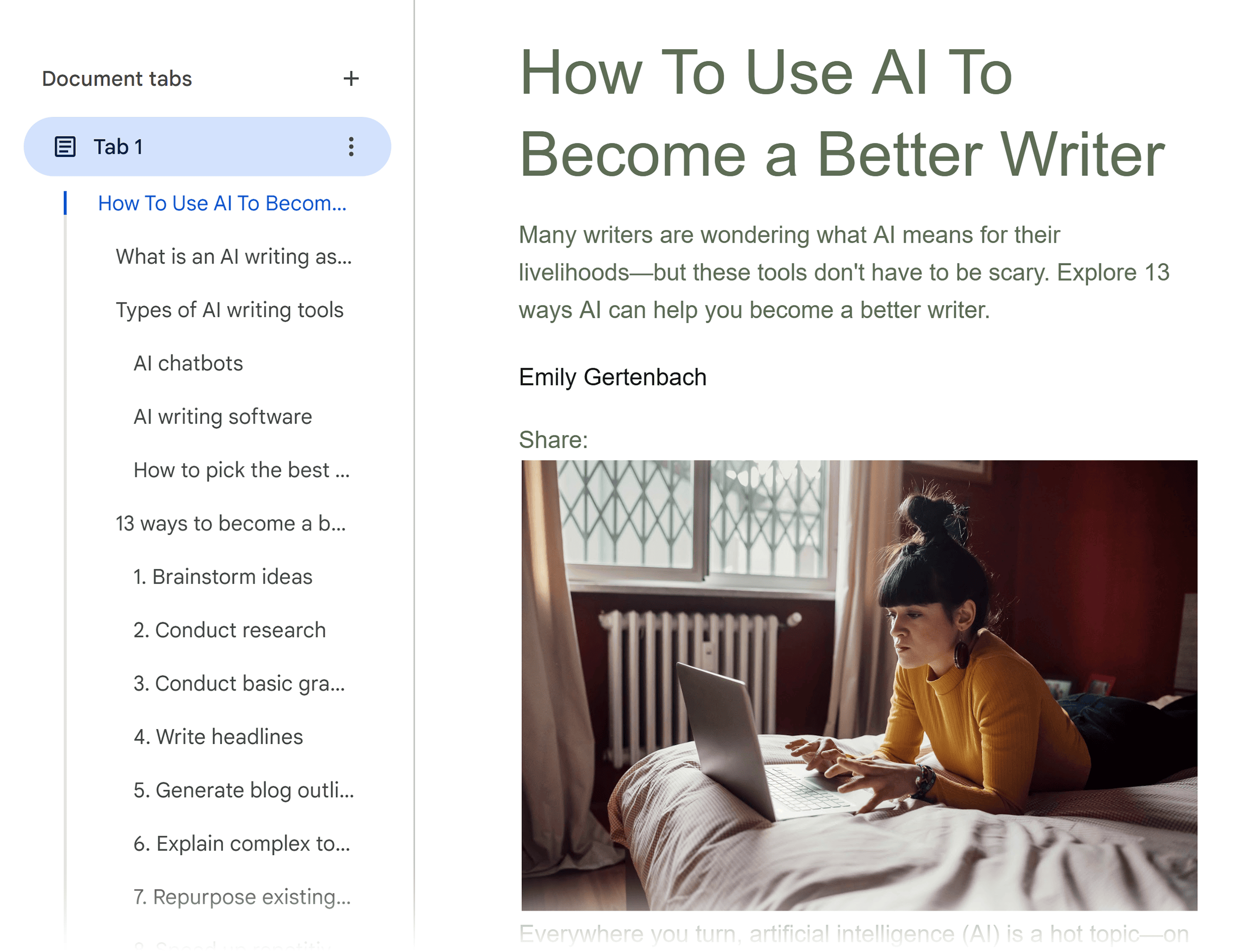 Google Docs – How to Use AI