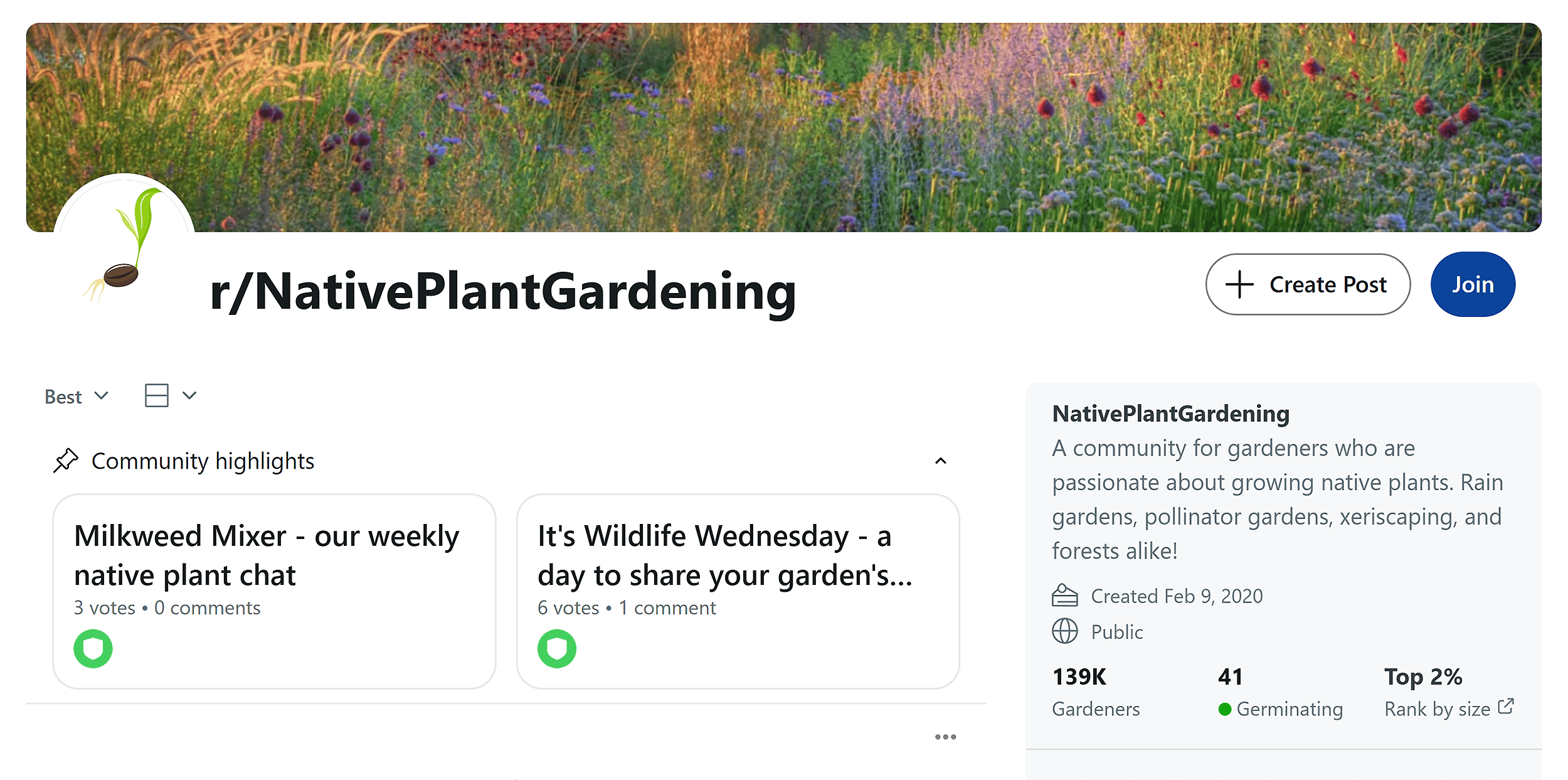 Reddit – r/NativePlantGardening