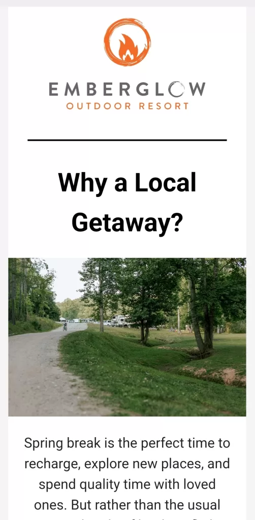 Spring content ideas - blog post of local travel ideas.