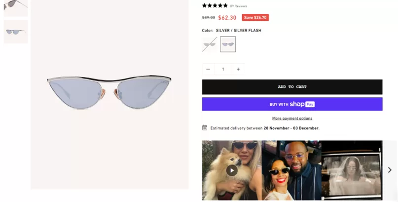 user generated content - example ugc themed product page