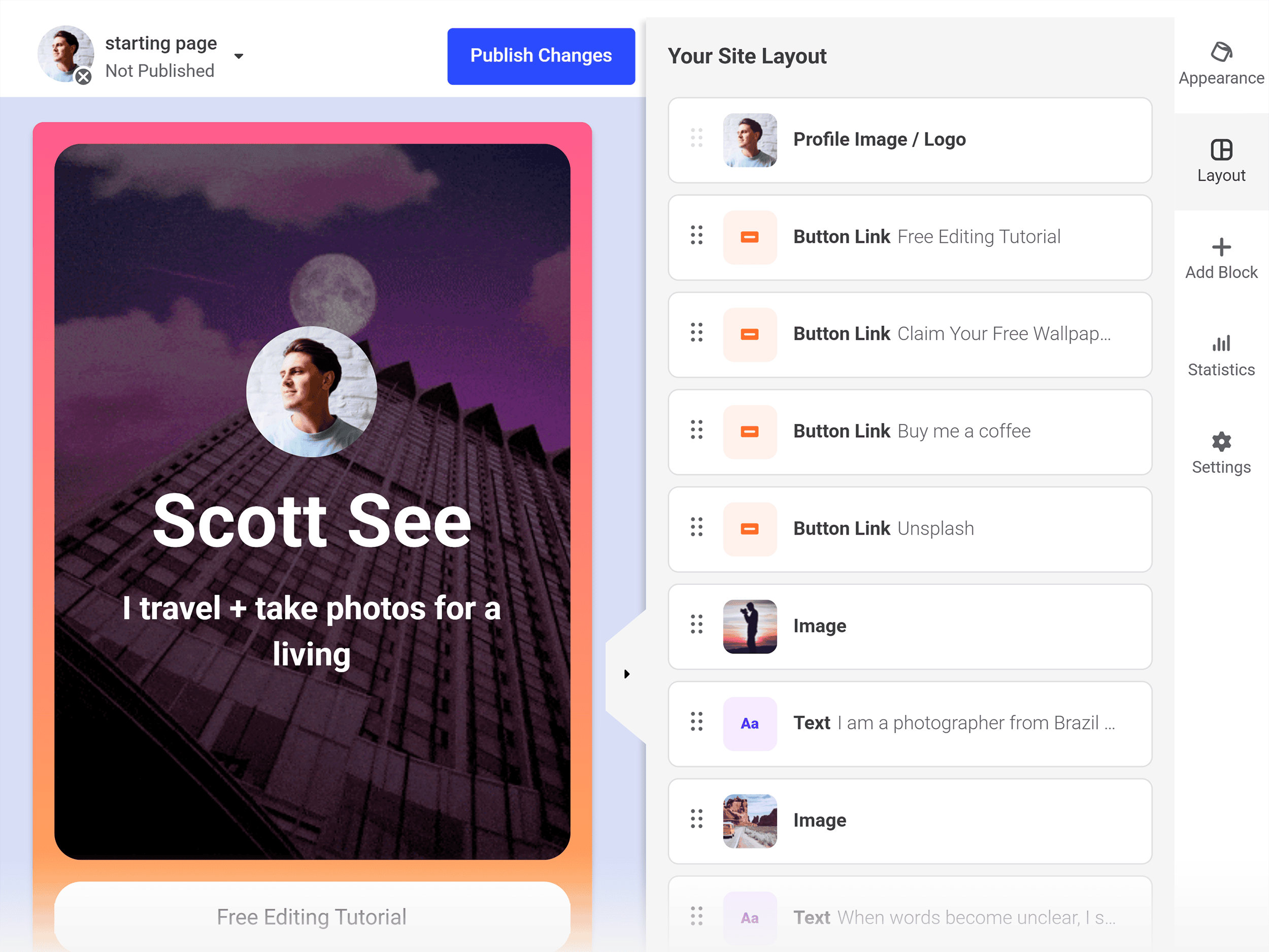 Buffer – Start page – Customize template