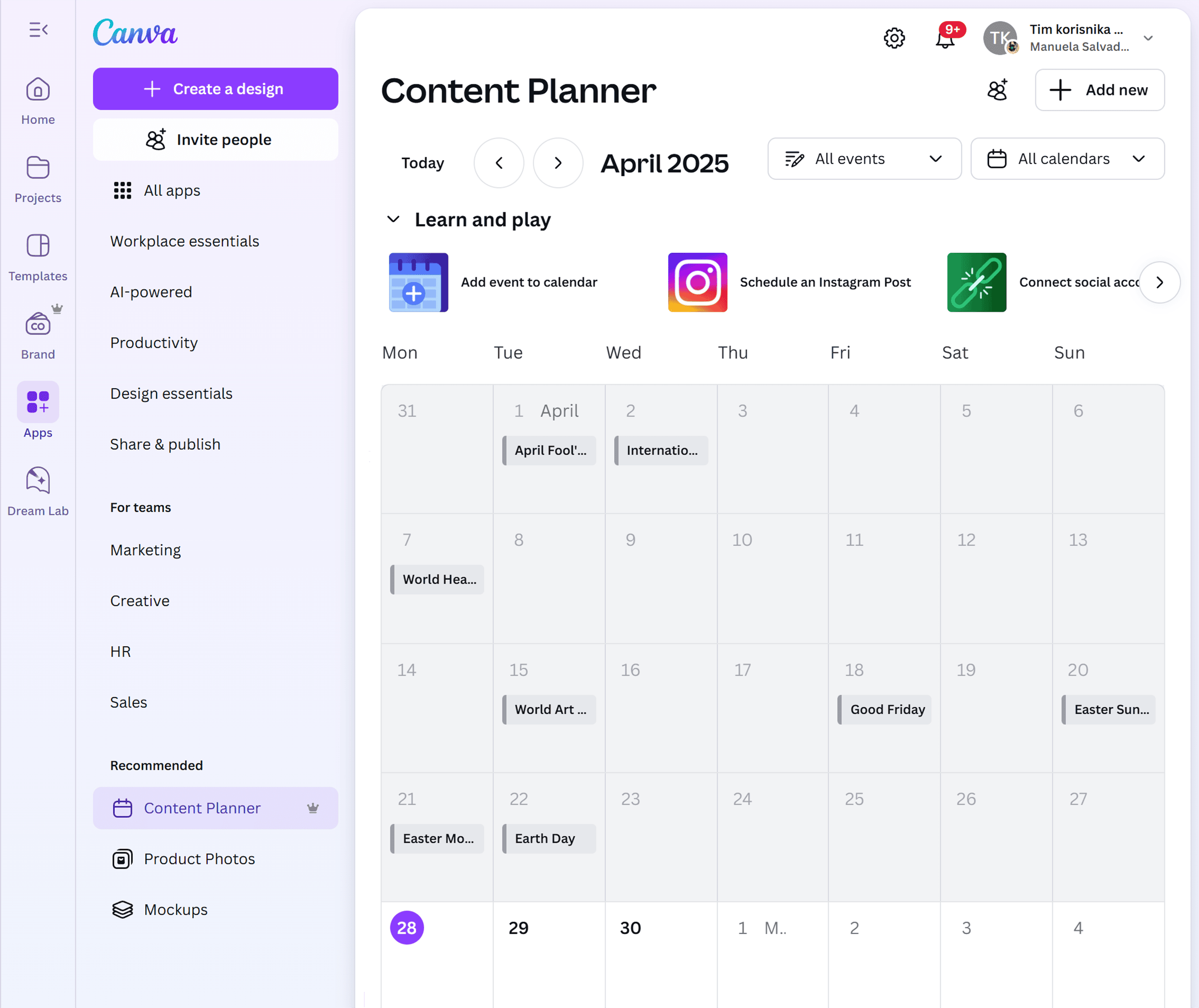 Canva – Content Planner